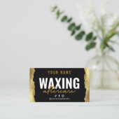 Gold Modern Waxing Aftercare Card Visitenkarte (Stehend Vorderseite)