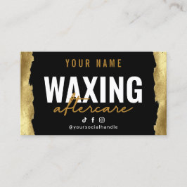 Gold Modern Waxing Aftercare Card Visitenkarte