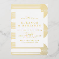 Gold Moderne Abstrakte Linien Elegante Hochzeit