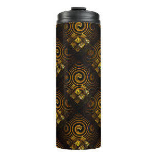 Gold Moderne Boho Elegante Abstrakte Kunst Muster  Thermosbecher