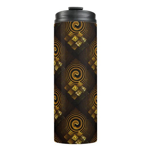 Gold Moderne Boho Elegante Abstrakte Kunst Muster Thermosbecher (Vorderseite)