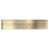 Gold Moderne Business Elegante Beruflich Namensplakette (Vorderseite)