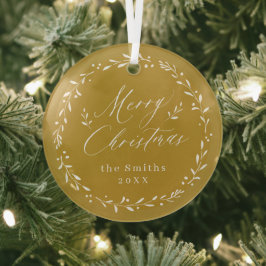 Gold Moderne Drehbuch Mercury Weihnachts-Weihnacht Ornament Aus Glas