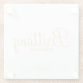 Gold Moderne Drehbuch Personalisierte Bridesmaier Glasuntersetzer (Rückseite)