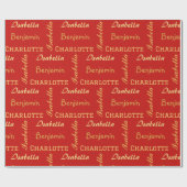 Gold Moderne einfache, einzigartige Kalligrafie Fa Geschenkpapier (Flach)