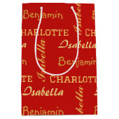 Gold Moderne einfache, einzigartige Kalligrafie Fa Mittlere Geschenktüte (Vorderseite)