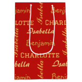 Gold Moderne einfache, einzigartige Kalligrafie Fa Mittlere Geschenktüte (Rückseite)