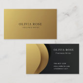 Gold Moderne Elegante Beruflich Minimalistisch Visitenkarte (Vorne/Hinten)