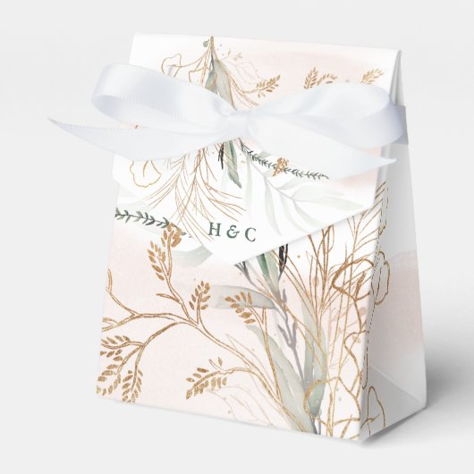 Gold Moderne Eukalyptus Abstrakte Grünpflanzen Fun Geschenkschachtel (Vorderseite)