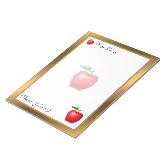 Gold Moderne Früchte Ihren Text hinzufügen Notizblock (angewinkelt)