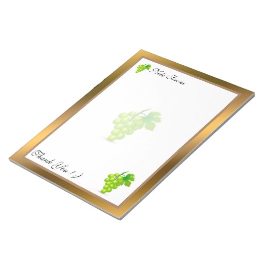 Gold Moderne Früchte Ihren Text hinzufügen Notizblock (angewinkelt)