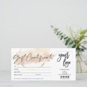 Gold moderne Geschenkgutschein hinzufügen Logo (Stehend Vorderseite)