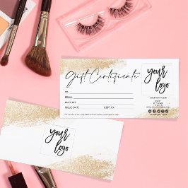 Gold moderne Geschenkgutschein hinzufügen Logo