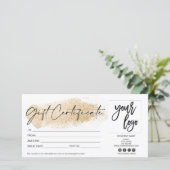Gold moderne Geschenkgutschein hinzufügen Logo (Stehend Vorderseite)