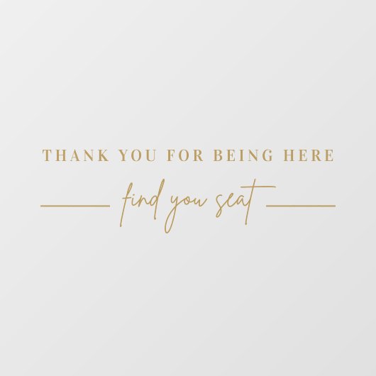 Gold Moderne Hochzeitsdiagramme Mirror Decal Fensteraufkleber (Blatt)