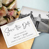 Gold Moderne kalligrafische Hochzeit Save The Date