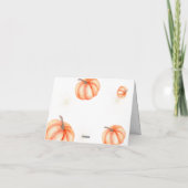 Gold Moderne Minimalistische Pumpkin Baby Dusche Dankeskarte (Rückseite)