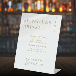 Gold Moderne Monogram Signature Drinks Sockelschild