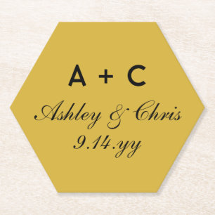 Gold Moderne Personalisierte Hochzeitsempfehlung G Untersetzer