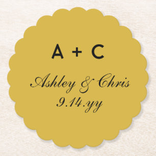 Gold Moderne Personalisierte Hochzeitsempfehlung G Untersetzer