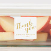 Gold Moderne Script-Gastgeschenk Hochzeit Danke La Etiketten (Befestigt)