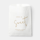 Gold Moderne Script-Liebe ist Sweet Abschluss Geschenktütchen (Vorderseite)