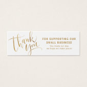 Gold moderne Skript-Logo-Geschäft Vielen Dank einf (Vorderseite)