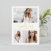 Gold Moderne Typografie 4 Foto Grad Vielen Dank Folieneinladung (Stehend vorne)