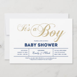 Gold | Moderne Typografie Es ist eine Baby-Dusche Einladung