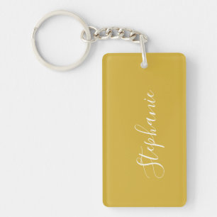 Gold Moderne Typografie personalisierter Schlüsse Schlüsselanhänger