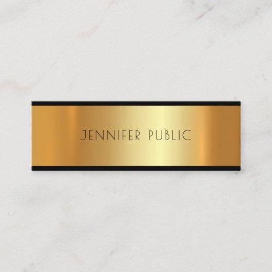Gold Moderner attraktiver Trending Glamour Schlich Mini Visitenkarte (Vorderseite)