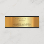 Gold Moderner attraktiver Trending Glamour Schlich Mini Visitenkarte (Rückseite)