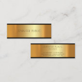 Gold Moderner attraktiver Trending Glamour Schlich Mini Visitenkarte (Vorne/Hinten)