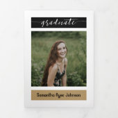 Gold Moderner Block 5-Foto-Abschluss Dreifach Gefaltete Einladung (Cover)