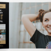 Gold Moderner Block 5-Foto-Abschluss Dreifach Gefaltete Einladung (Innenseite Mitte)