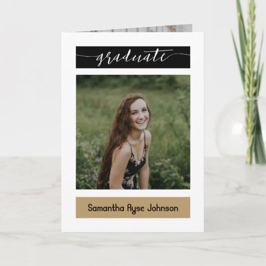 Gold Moderner Block 5-Foto-Abschluss Einladung (Vorderseite)