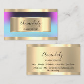 Gold Moderner Friseur Cobalt BlackGlitter OMBRÉ Visitenkarte (Vorne/Hinten)