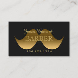 Gold Moderner Gentleman Mustache Barber Men Salon Visitenkarte