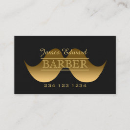 Gold Moderner Gentleman Mustache Barber Men Salon Visitenkarte