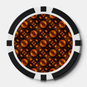 Gold Modernes Boho Elegantes Abstrakte Kunstmuster Pokerchips