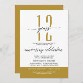 GOLD Modernes Business Jubiläum Party Celebration Einladung (Vorne/Hinten)