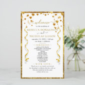 Gold Modernes Calligraphie-Hochzeitsprogramm (Stehend Vorderseite)
