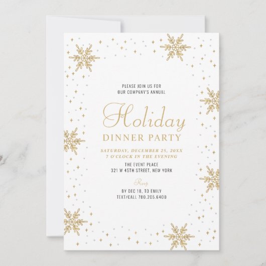 Gold Modernes Corporate Holiday Dinner Party Einladung (Vorderseite)