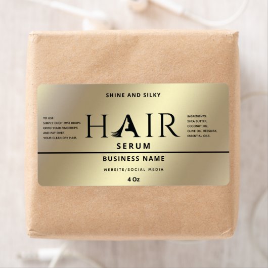 Gold Modernes, elegantes Haarserumlabel (Insitu)