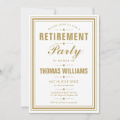 Gold Modernes elegantes Party für die Altersvorsor Einladung (Vorderseite)