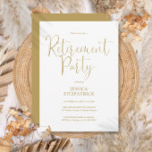 Gold Modernes, elegantes Script Retirement Party Einladung