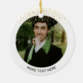 Gold | Modernes Foto Abschluss Weihnachtsgeschenk Keramik Ornament (Hinten)