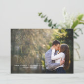Gold Modernes Foto Hochzeit retten Datum Save The Date (Stehend Vorderseite)