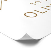 Gold Modernes Script Foto Hochzeit Willkommen Eleg Poster (Ecke)