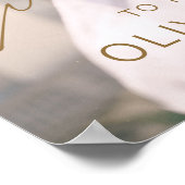 Gold Modernes Script Foto Hochzeit Willkommen Eleg Poster (Ecke)